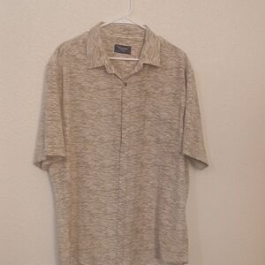 Van Heusen Tan Casual Button Down Shirt Relaxed Fit